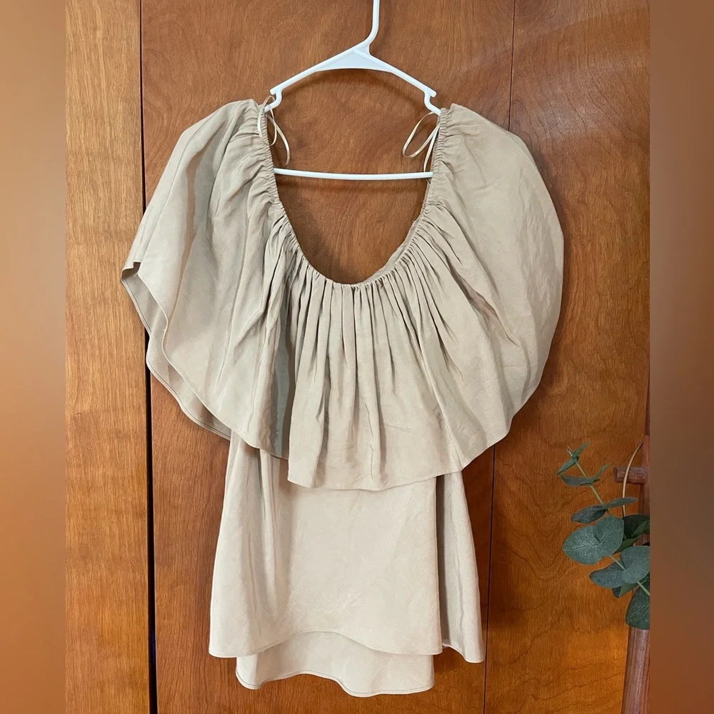 Zara beige off the shoulder top NWT - Picture 2 of 4